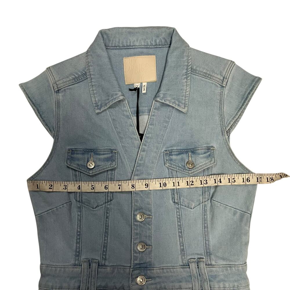 NWT PAIGE Women's Jaxsyn Denim Mini Dress Size 6 - Picture 8 of 9